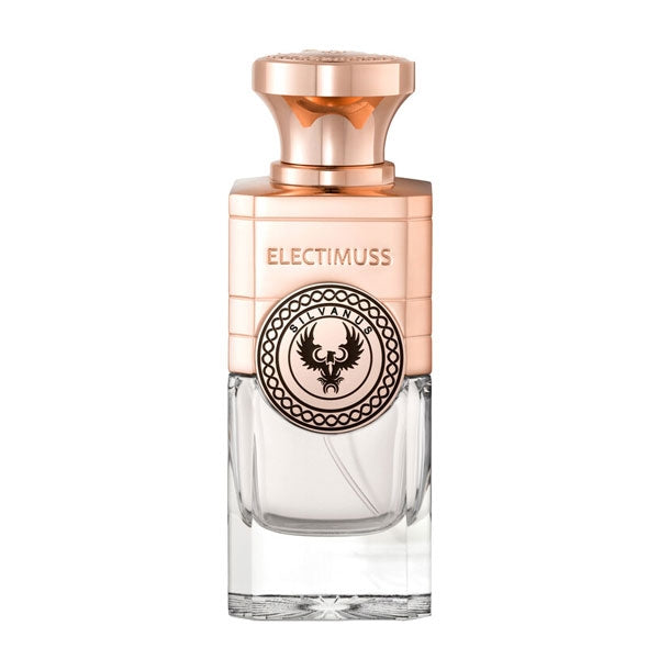 Electimuss - Silvanus Parfümflakon mit roségoldenem Verschluss und klarem Glas zeigt edle, minimalistische Gestaltung