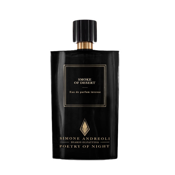 Simone Andreoli - Smoke of Desert Parfumflakon in schwarzem Finish mit goldenen Details und elegantem Verschluss