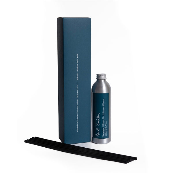 Paul Smith - Sunseeker - Diffusor mit elegantem Aluminiumflakon und schwarzen Duftstäbchen für mediterrane Raumfrische