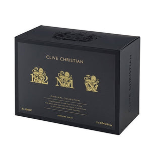 Clive Christian - Traveller Set for Women elegante schwarze Verpackung mit goldener Prägung und 3 Parfumflakons je 10ml
