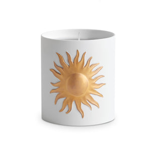 L'Objet - Soleil Candle - Veti-Vert weiße Kerze mit skulpturaler goldener Sonne und frischem Vetiver-Duft