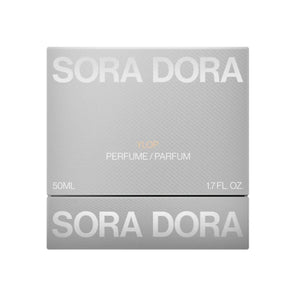 Sora Dora - White Collection - Ylop Parfümverpackung in hellem Grau mit schlichter, moderner Schriftgestaltung